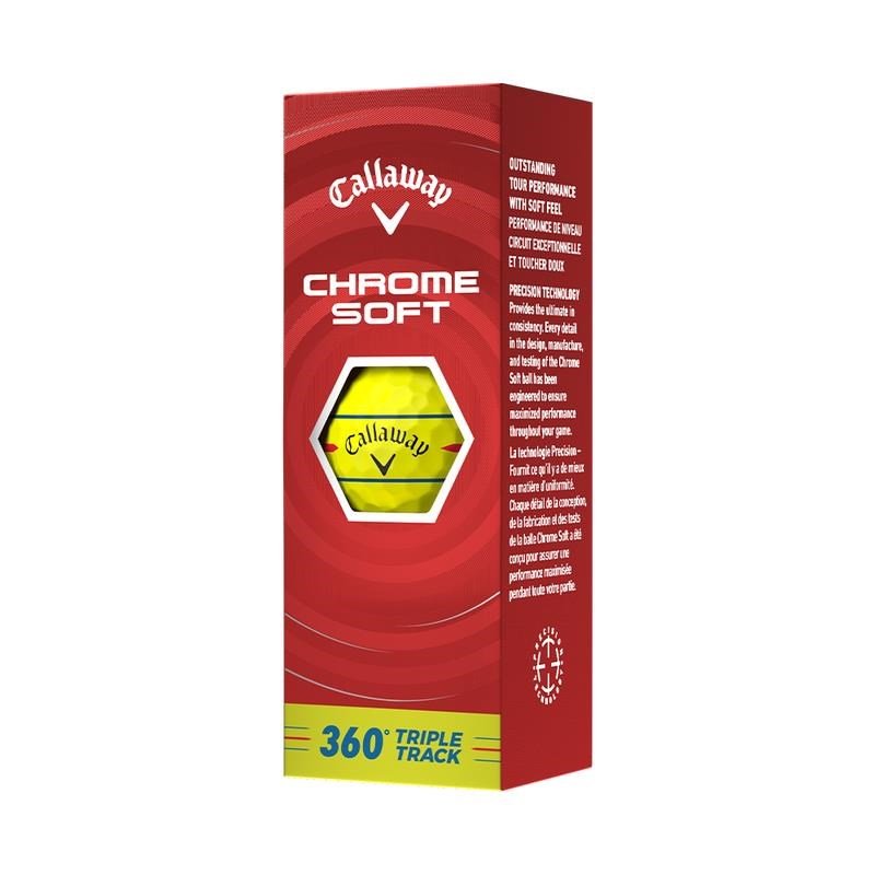 Callaway Chrome Soft 26 360 Triple Track golfové loptičky, žlté