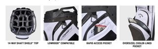 Callaway ORG 14 HD cart bag, červená/biela/navy
