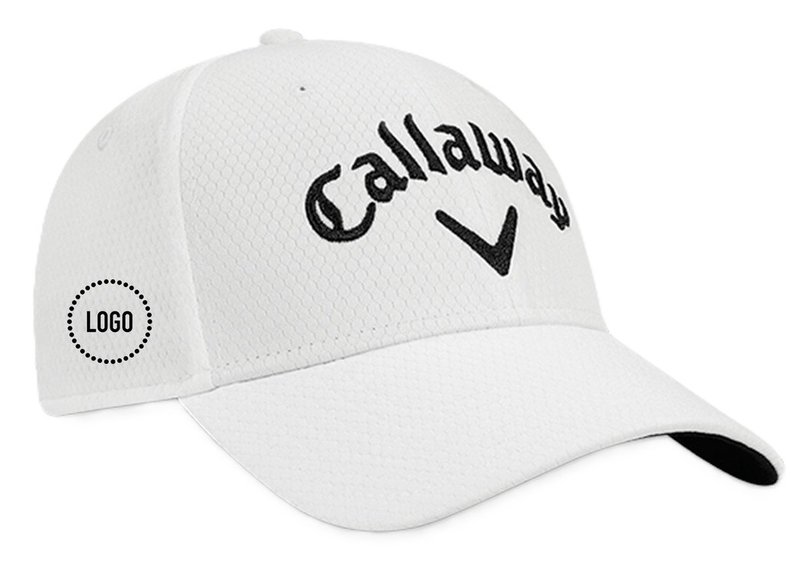 Callaway Performance Side Crest štruktúrovaná logo kšiltovka, biela