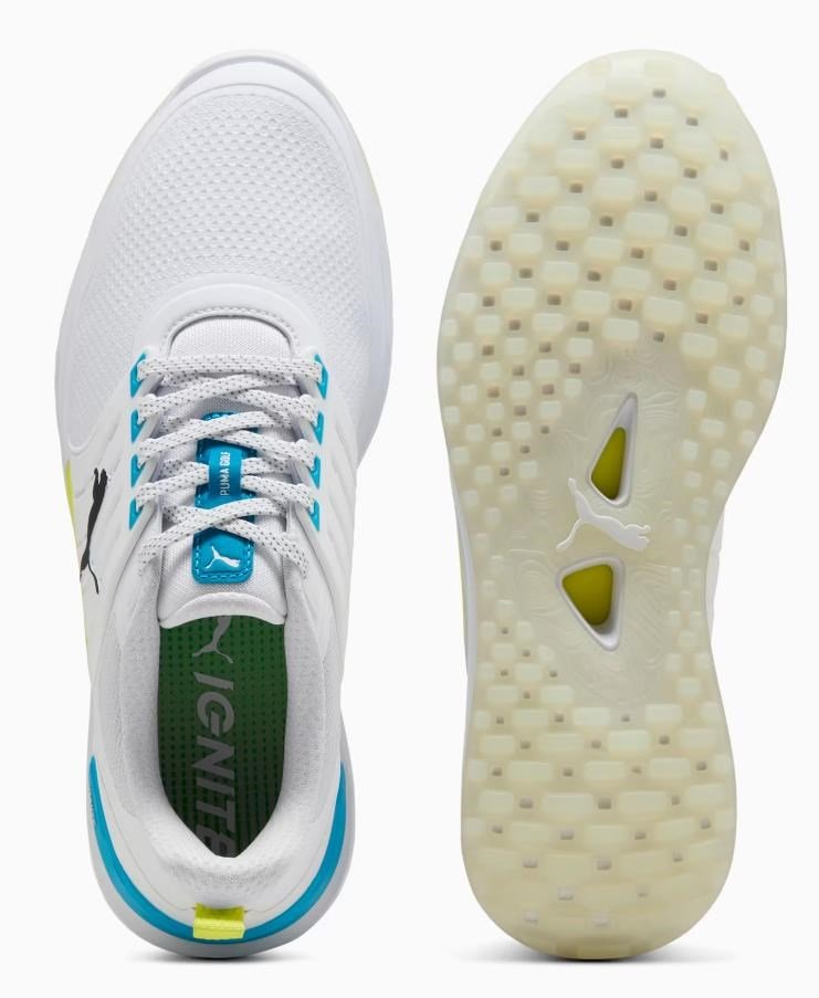 Puma Ignite Elevate 2 pánske golfové topánky, bílo/modré