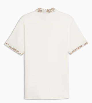 Puma Modalon Floral Rib pánske polo, warm white/ice coffee