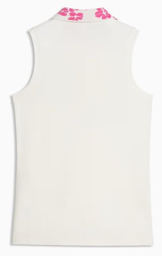 Puma Modalon Floral Rib Sleeveless dámske polo, warm white/pink opal