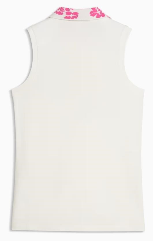 Puma Modalon Floral Rib Sleeveless dámske polo, warm white/pink opal
