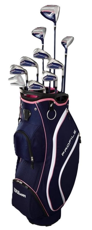 Wilson Profile dámsky golfový set, LRH + cart bag, navy/rose gold/silver