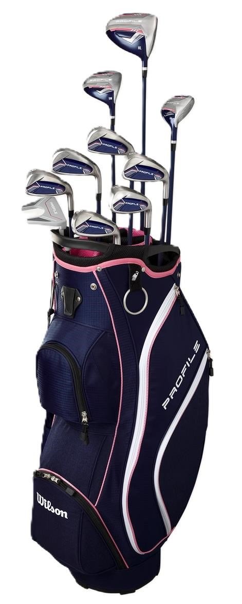 Wilson Profile dámsky golfový set, LLH + cart bag, navy/rose gold/silver