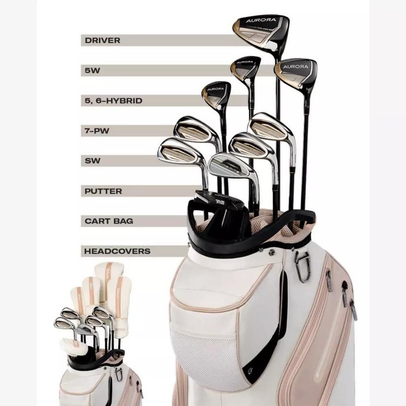 Wilson Aurora dámska golfová sada (grafit), pravá + cart bag