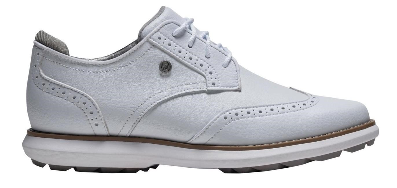 FootJoy Traditions Spikeless dámske golfové topánky, biele