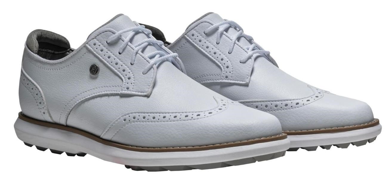 FootJoy Traditions Spikeless dámske golfové topánky, biele