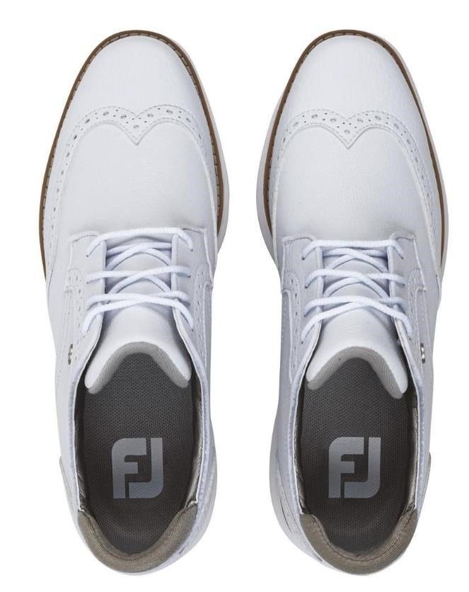 FootJoy Traditions Spikeless dámske golfové topánky, biele