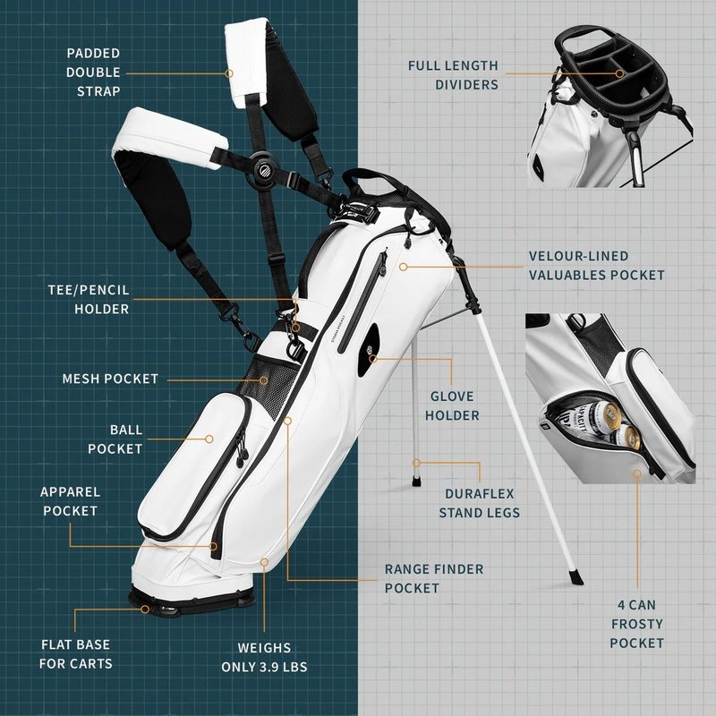Sunday Golf El Camino S-Class pencil bag, biely