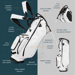 Sunday Golf Ryder S-Class stand bag, biely
