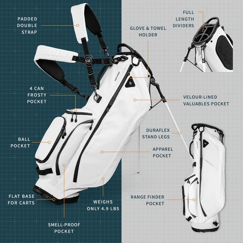 Sunday Golf Ryder S-Class stand bag, biely