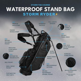Sunday Golf Storm Ryder stand bag, čierny