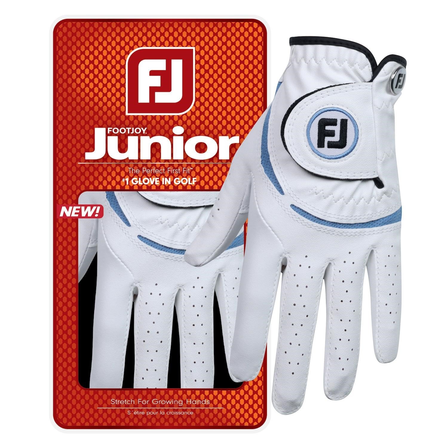 FootJoy FJ Junior detská golfová rukavica, biela/kobaltová