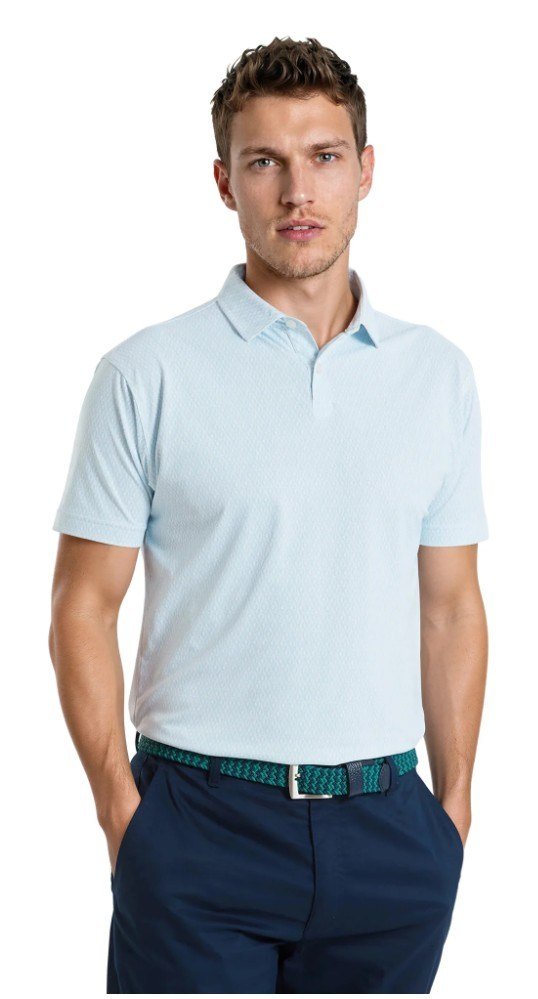 FootJoy Modernist Geo Pique pánske polo, white/ice blue