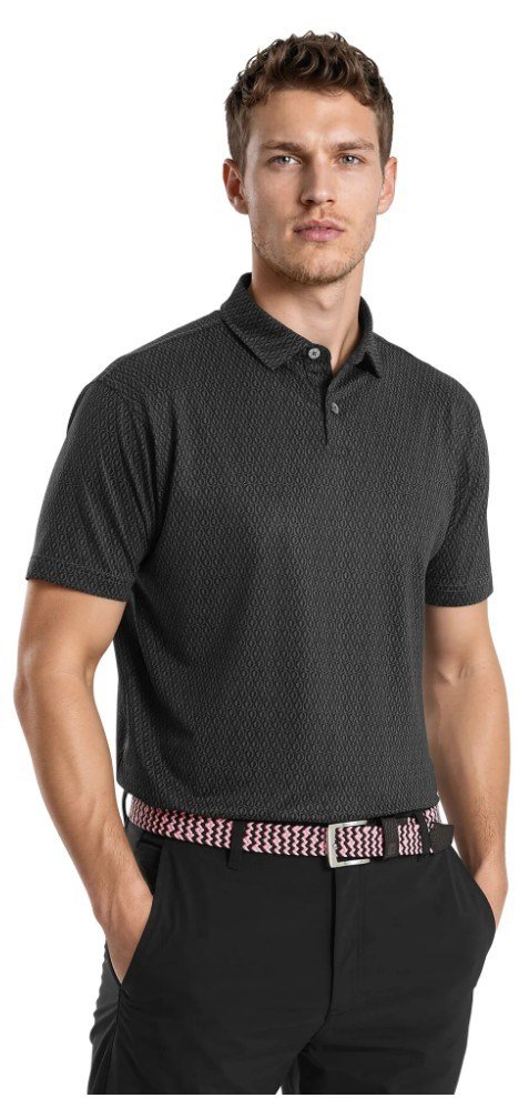 FootJoy Modernist Geo Pique pánske polo, charcoal/black