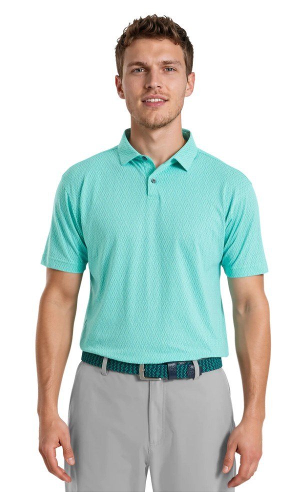 FootJoy Modernist Geo Pique pánske polo, blue reef/sea glass
