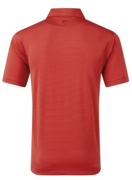 FootJoy Micro Feeder Stripe Lisle pánske polo, red tonal