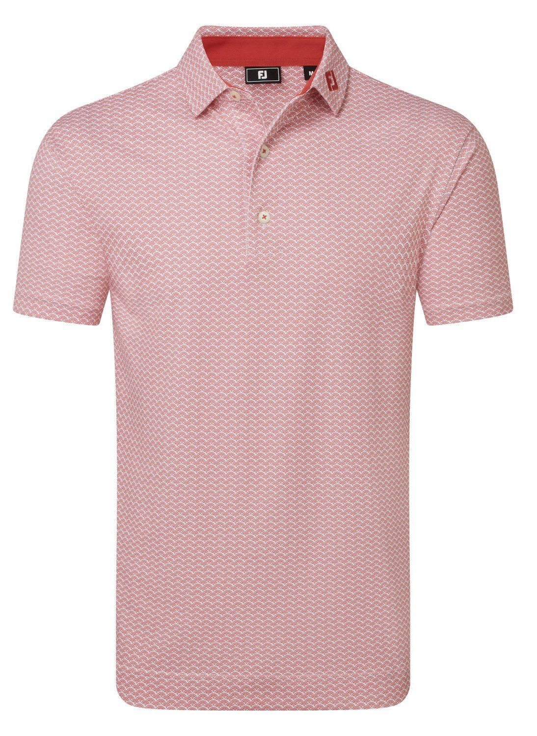 FootJoy Scallop Geo Pique pánske polo, nantucket red