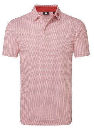 FootJoy Scallop Geo Pique pánske polo, nantucket red