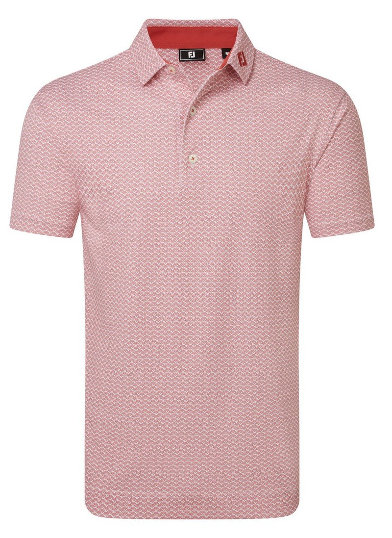 FootJoy Scallop Geo Pique pánske polo, nantucket red
