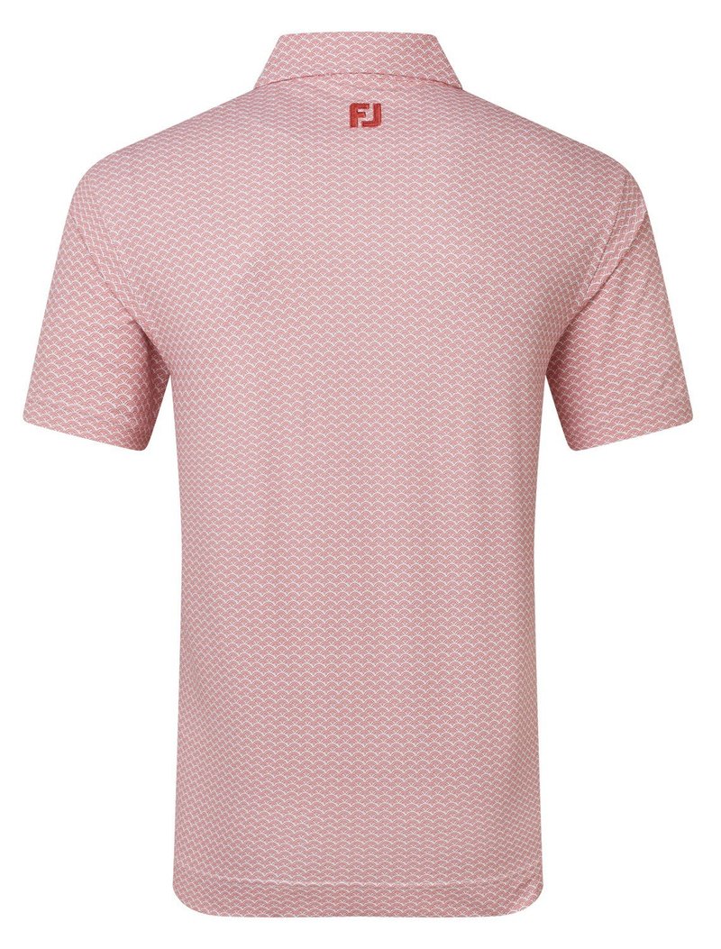 FootJoy Scallop Geo Pique pánske polo, nantucket red
