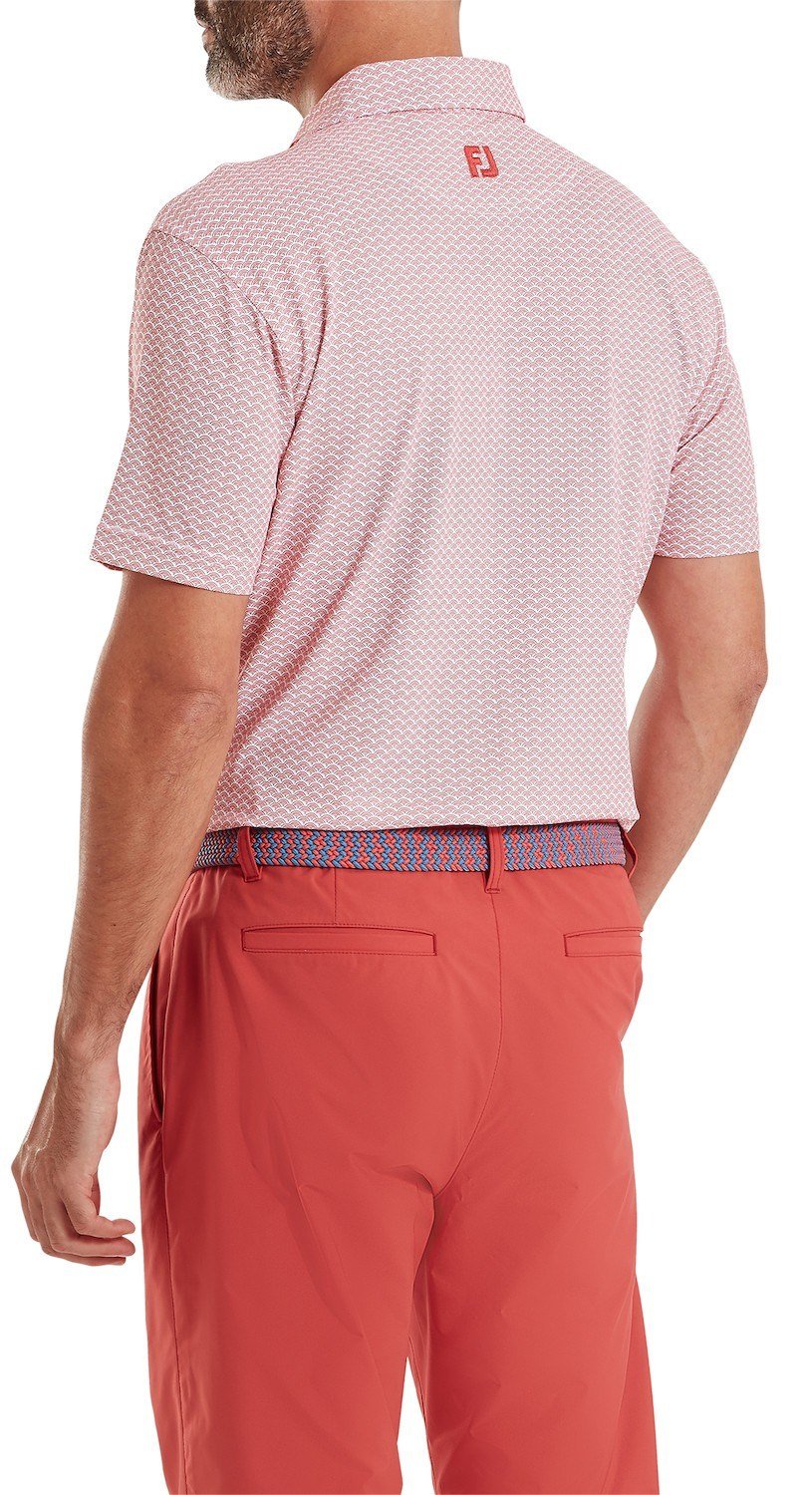 FootJoy Scallop Geo Pique pánske polo, nantucket red