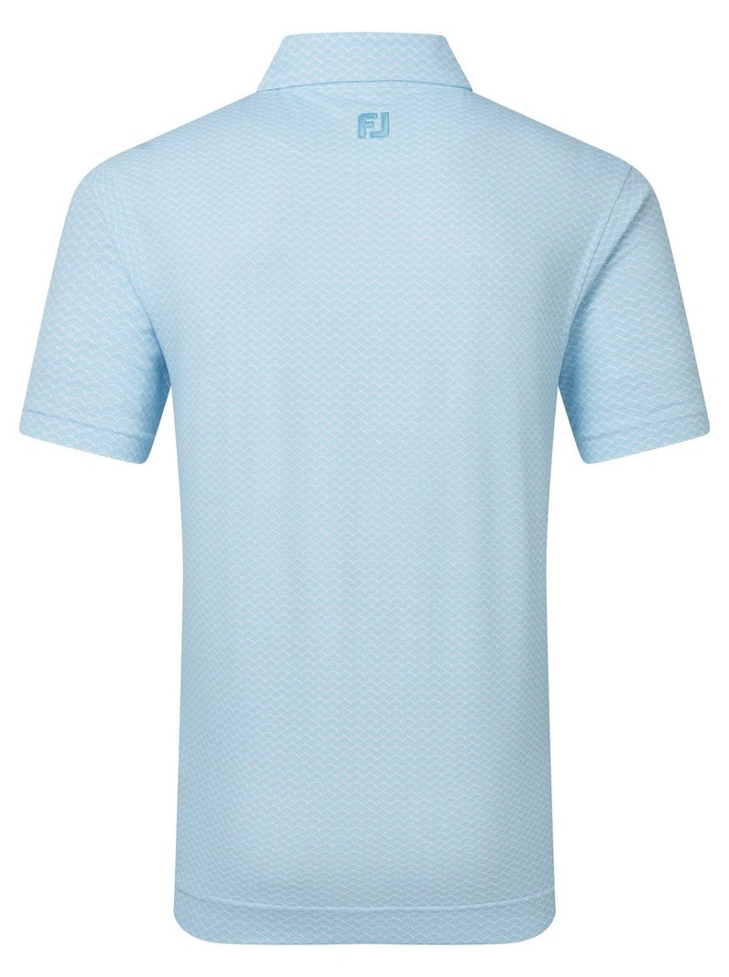 FootJoy Scallop Geo Pique pánske polo, blue reef
