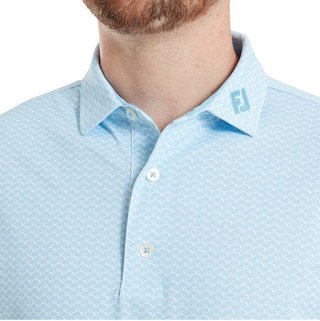 FootJoy Scallop Geo Pique pánske polo, blue reef