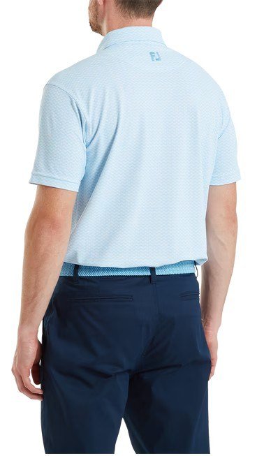 FootJoy Scallop Geo Pique pánske polo, blue reef