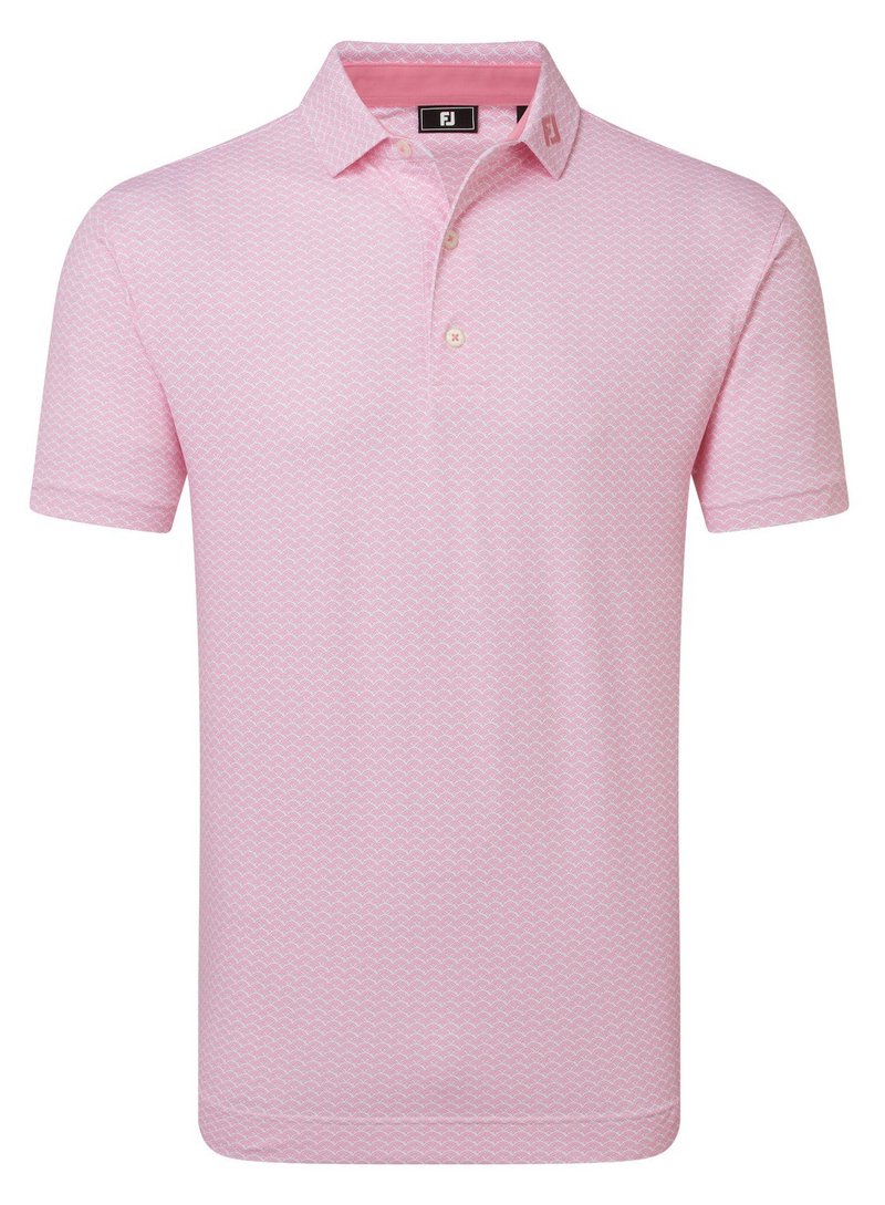 FootJoy Scallop Geo Pique pánske polo, pink pop