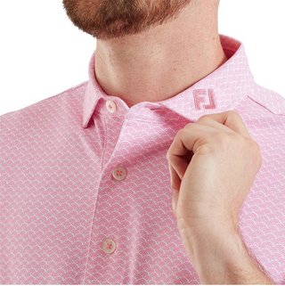 FootJoy Scallop Geo Pique pánske polo, pink pop