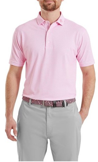 FootJoy Scallop Geo Pique pánske polo, pink pop
