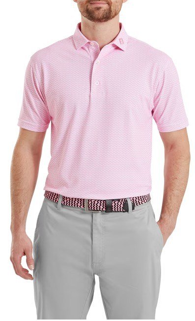 FootJoy Scallop Geo Pique pánske polo, pink pop