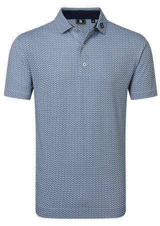 FootJoy Scallop Geo Pique pánske polo, navy