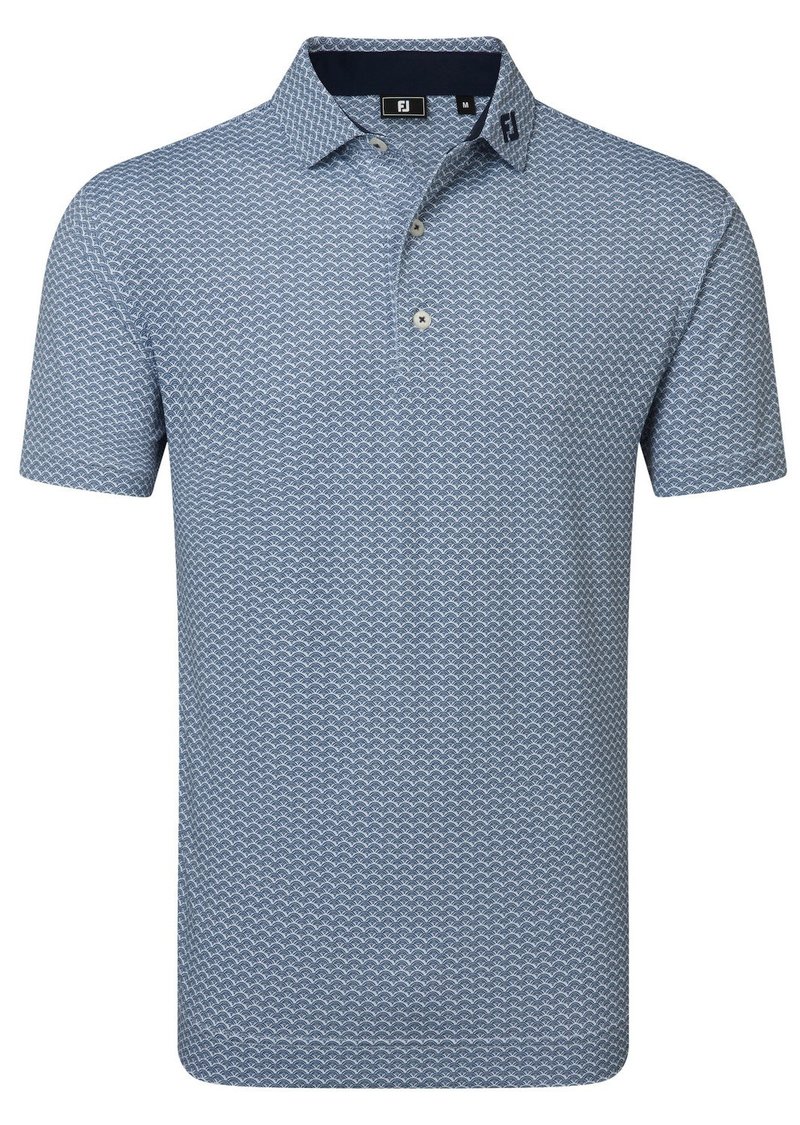 FootJoy Scallop Geo Pique pánske polo, navy