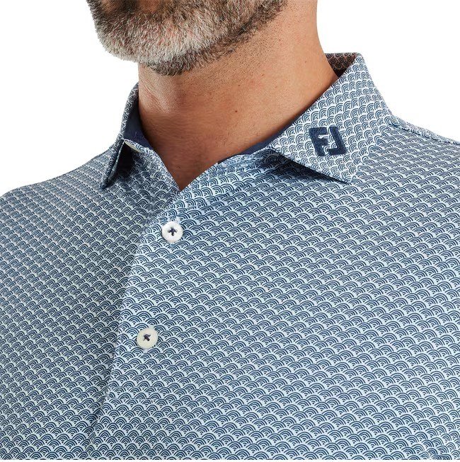 FootJoy Scallop Geo Pique pánske polo, navy