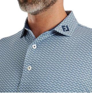 FootJoy Scallop Geo Pique pánske polo, navy