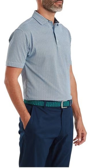FootJoy Scallop Geo Pique pánske polo, navy