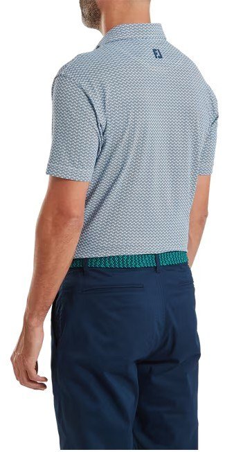 FootJoy Scallop Geo Pique pánske polo, navy