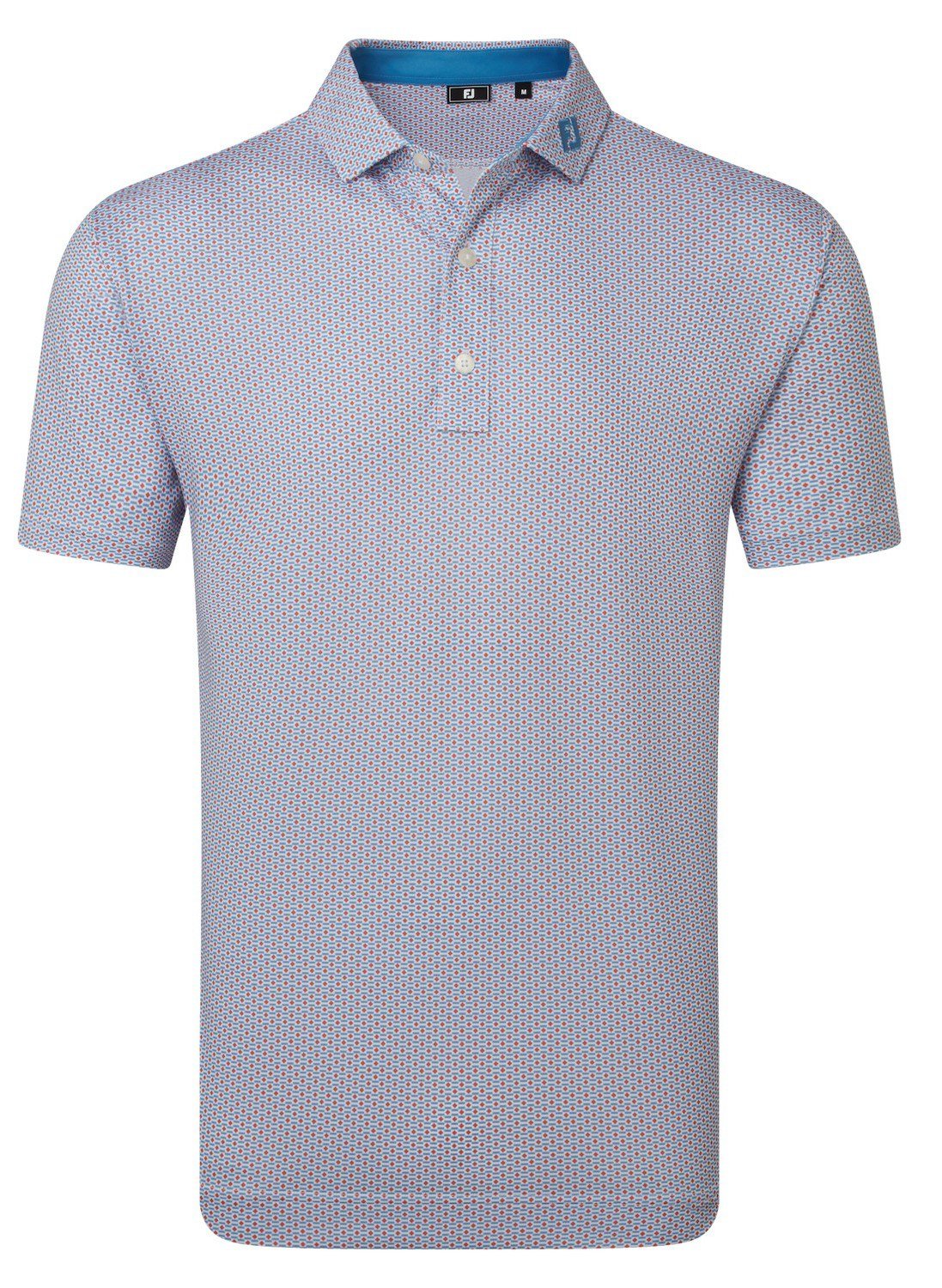FootJoy Nautical Flag Print Lisle pánske polo, nantucket red/coastal blue