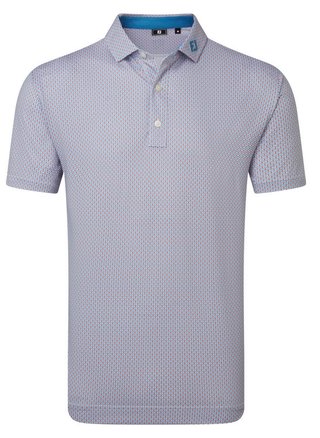 FootJoy Nautical Flag Print Lisle pánske polo, nantucket red/coastal blue