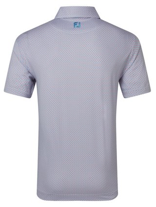FootJoy Nautical Flag Print Lisle pánske polo, nantucket red/coastal blue