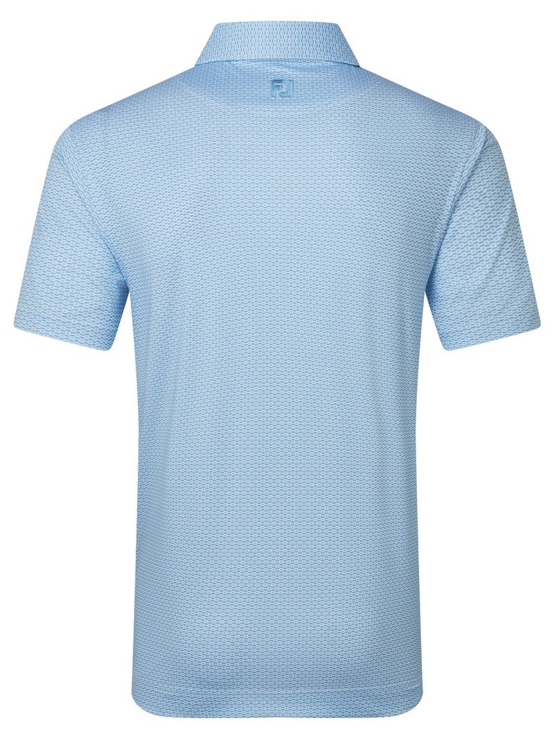 FootJoy Nautical Flag Print Lisle pánske polo, blue reef/deep reef