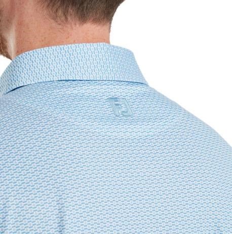 FootJoy Nautical Flag Print Lisle pánske polo, blue reef/deep reef