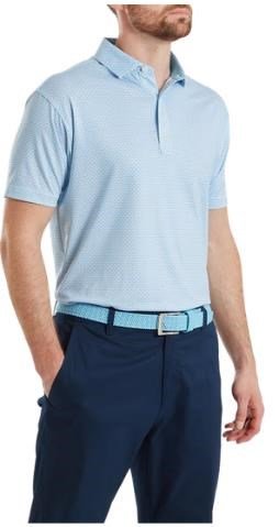 FootJoy Nautical Flag Print Lisle pánske polo, blue reef/deep reef