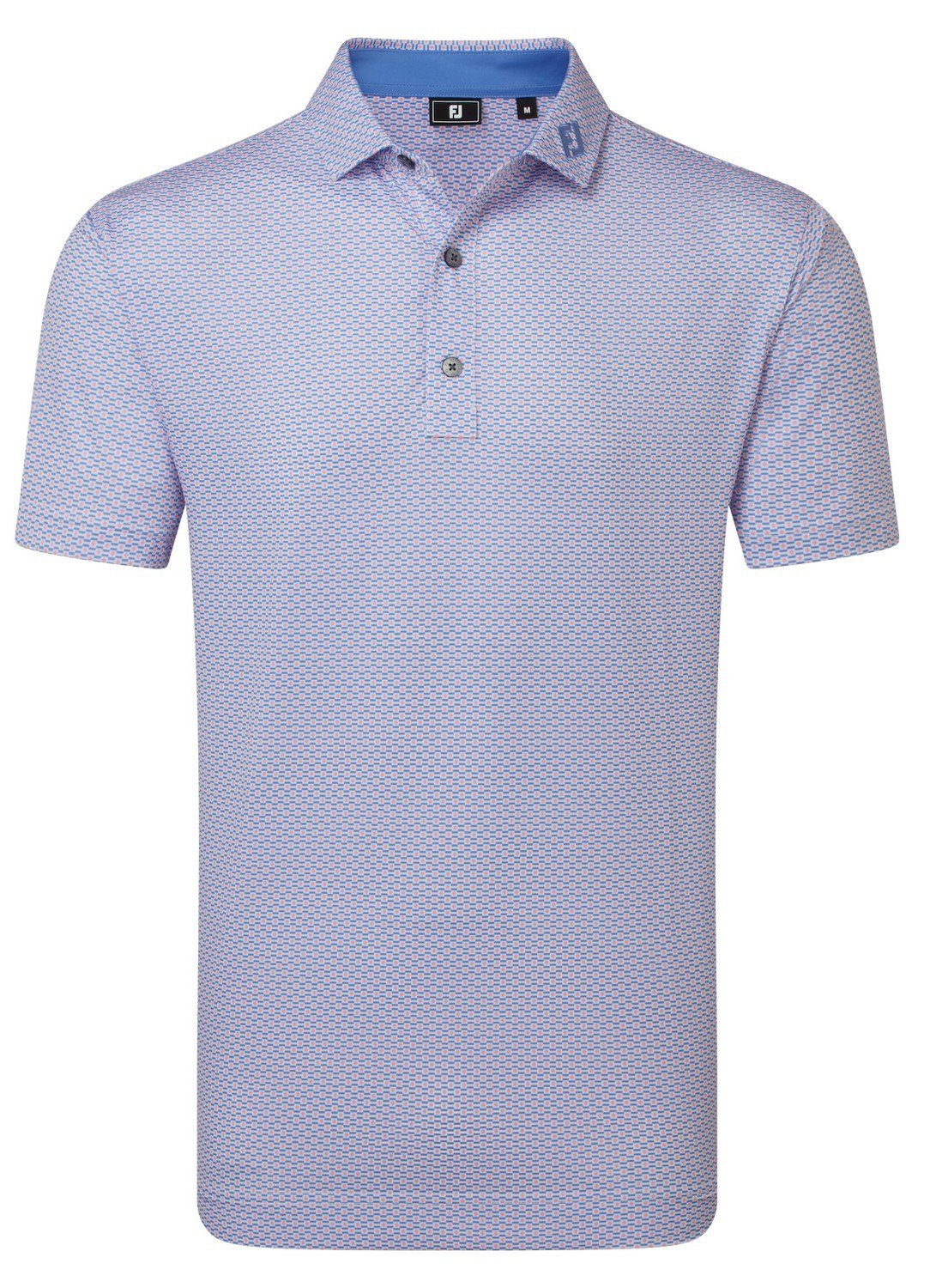FootJoy Nautical Flag Print Lisle pánske polo, pink pop/vivid violet