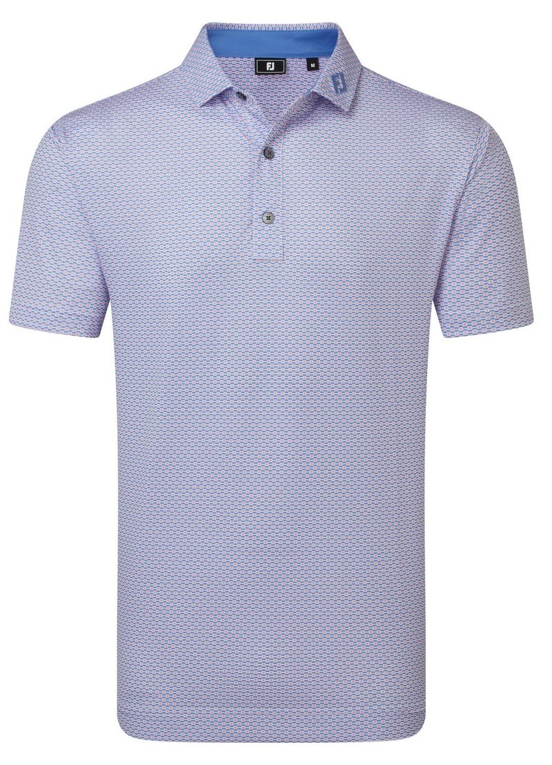 FootJoy Nautical Flag Print Lisle pánske polo, pink pop/vivid violet