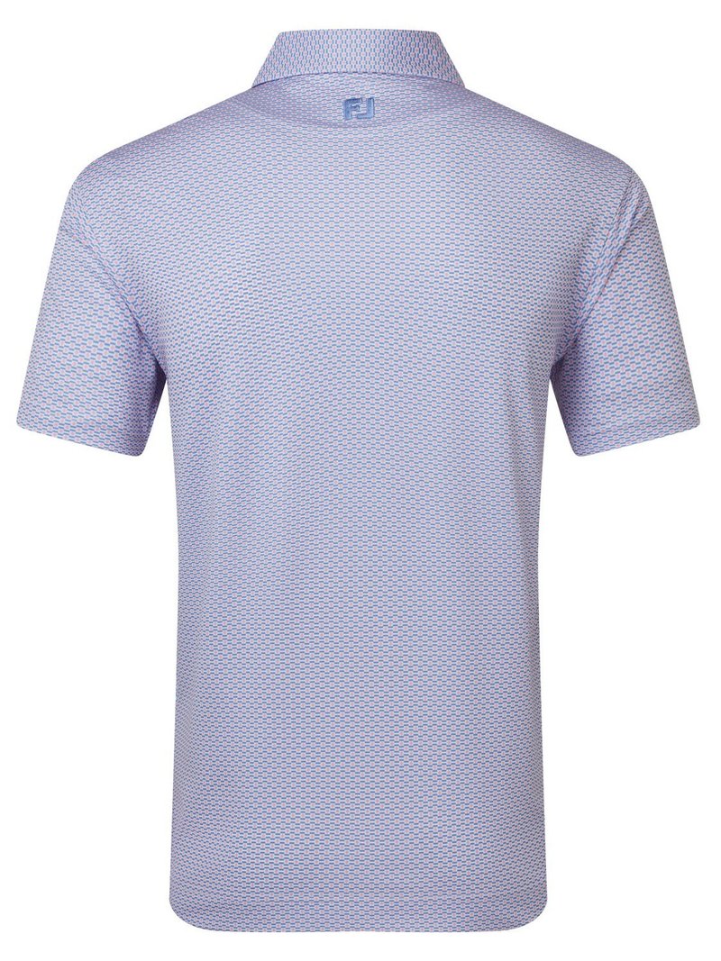 FootJoy Nautical Flag Print Lisle pánske polo, pink pop/vivid violet