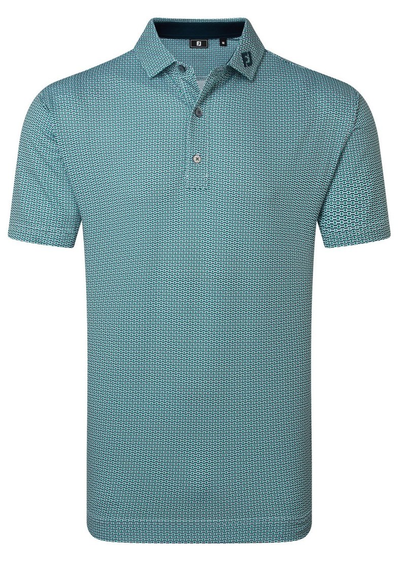 FootJoy Nautical Flag Print Lisle pánske polo, field green/navy